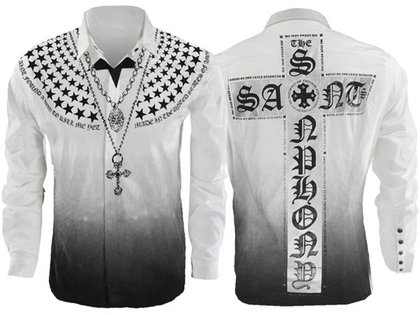 新作【THE SAINTS SINPHONY/セインツシンフォニー】WHITE LINE FEVER・ボタンアップシャツ(長袖・ホワイト・WHT)/メンズ【インポート】【セレカジ】【正規品】|セレクトショップMOMO