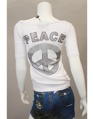 【SILVER DAGGER/シルバーダガー】 ピースマークTシャツ(ホワイト・WHT)/レディース【インポート】【セレカジ】【正規品】|セレクトショップMOMO