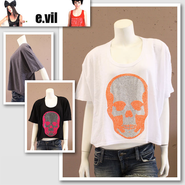 【e.vil/イーヴィル】ストーンスカルドルマンTシャツ(ホワイト・WHT/ブラック・BLK/グレー・GRY)【インポート】【セレカジ】【正規品】81-1317|セレクトショップMOMO
