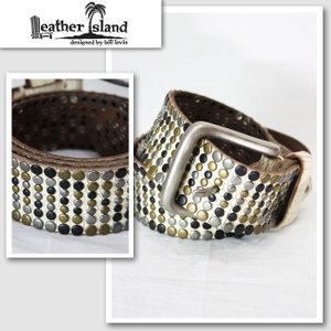 【Leather Island/レザーアイランド】3色つや石ころ胴締め（白いこと・WHT）【輸入物】【セレカジ】【置き目品】