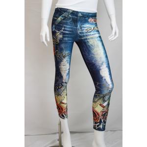 【BEJEWELED LEGGINGS/ビージュエルドレギンス】ジーンズレギンス(青み×ギター)（デニムネイビー・DNM）/レディース 【輸入物】【セレカジ】【置き目品】