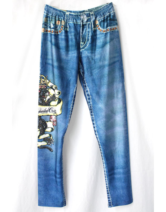 【BEJEWELED LEGGINGS/ジャガーストーンブルーレギンス（青み・DNM）/レディース】【輸入物】【セレカジ】【置き目品】