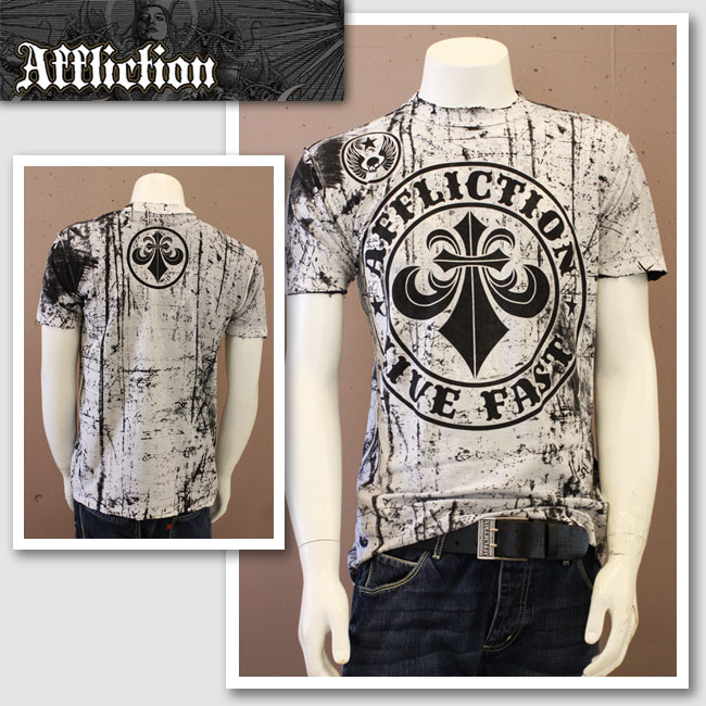 スカル加工の半袖TシャツAFFLICTIONアフリクションUSAメンズXLΩ