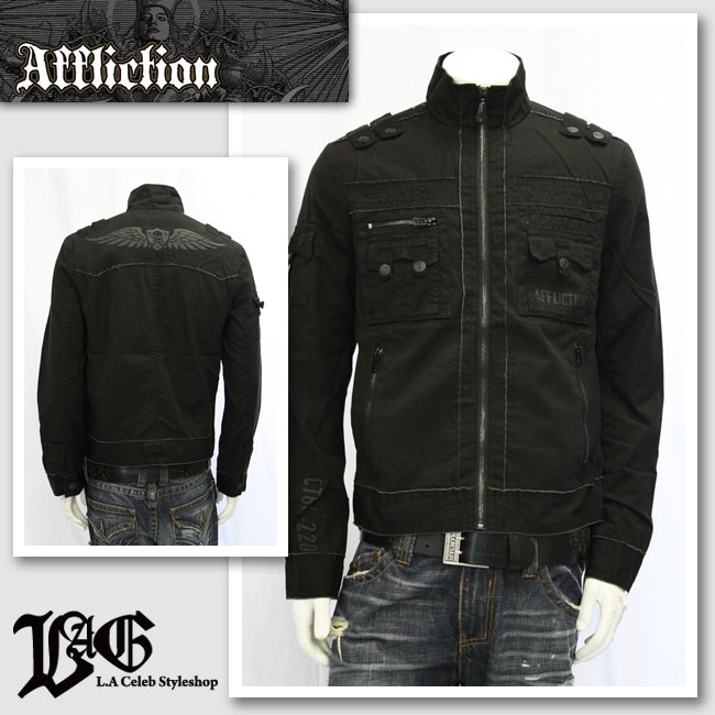 Affliction レザージャケット ライダース　スカル 楽天市場】【AFFLICTION/アフリクション】スタッズ付スカル