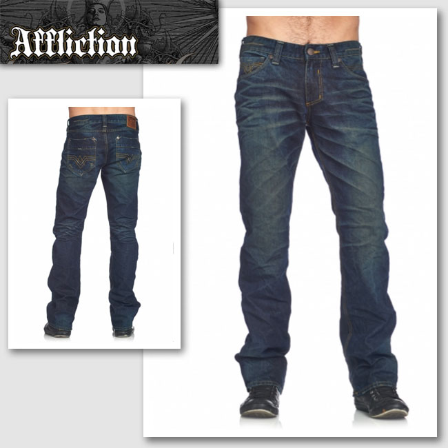 【AFFLICTION/アフリクション】 GAGE RISING KENTUCKY DENIM（ブルー・BLE）/メンズ 【インポート】【セレカジ】【正規品】