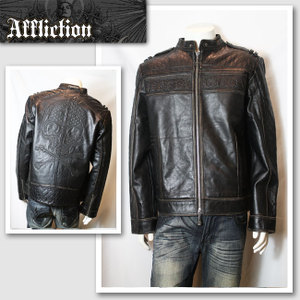 楽天市場】【AFFLICTION/アフリクション】スタッズ付スカルライダース
