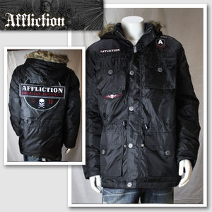 affliction アフリクション　パーカー リバーシブルフードパーカー 十字架クロス/黒 AFFLICTION ア