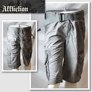 【AFFLICTION/アフリクション】ロゴ刺繍付きハーフパンツ(グレー・GRY)/メンズ【インポート】【セレカジ】【正規品】|セレクトショップMOMO