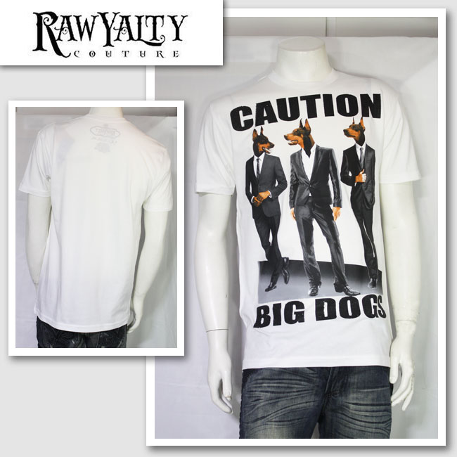 LAセレブ着用 雑誌掲載【RAWYALTY/ロウヤルティ】C-BIG DOGS Tシャツ(ホワイト・WHT)/メンズ【インポート】【セレカジ】【正規品】|セレクトショップMOMO