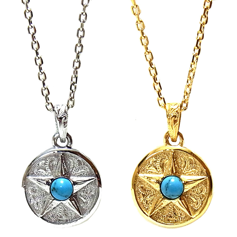 ネックレス ハワイアンジュエリー ターコイズ 星 スター コイン 石 サージカルステンレス｜セレクトショップ SIG