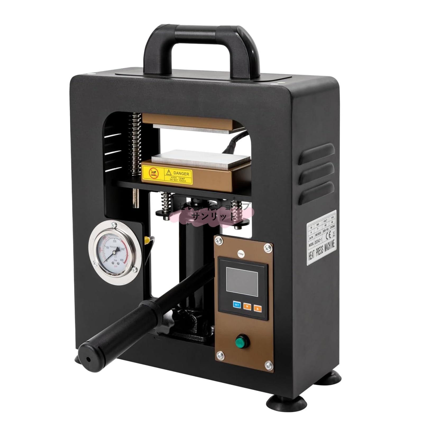 ロジン熱プレス機 900W 高圧両面ヒートプレス機 プロ ロジンテック LCD ディスプレイ搭載 時間・温度調整可能、DIY T シャツ・バッグ・スマホケース等に対応 業務用 熱機 手動油圧熱機｜セレクトショップサンリット