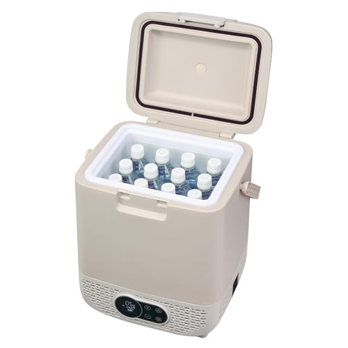 ユアサプライムス ポータブル冷蔵庫 冷凍庫 12L YRE-E12G(H) 小型 2Way電源 DC12V/24V コンプレッサー式 車載 (12L (取っ手付き))