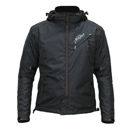[モトベース] 春秋モデル 防風・防水 バイク用ジャケット プロテクション ウインドブレーカー ジャケット｜MBWB-01 ｜ブラック/ブラック｜L