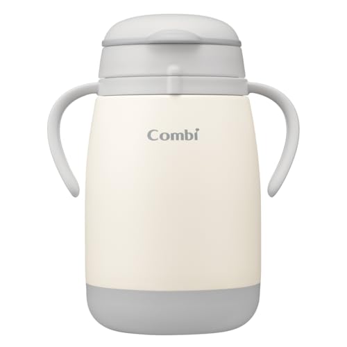 Combi コンビ 【ラクマグから遂に保冷タイプが登場】 保冷 ラクマグ ステンレス グレー 370ml 魔法びん構造で冷たさキープ 漏れないストロー 25年2月発売