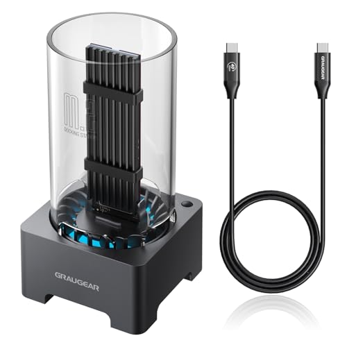 GRAUGEAR USB4 M.2 NVMe SSD外付けケース 40Gbps M.2 SSDドッキングステーション M.2ケース 冷却ファン付き UASPトリムサポート Thunderbolt 4/3対応 高性能チップ 工具不要 取り付け簡単 [G-M2DK-U4-40G]