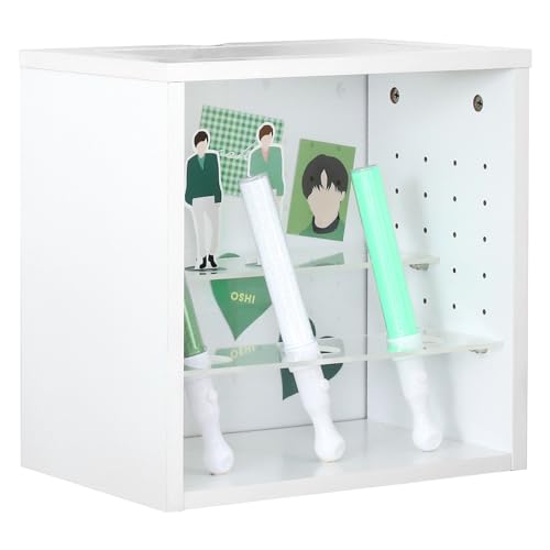 不二貿易 推し活ボックス カラーボックス 1段 幅36.6×奥行25×高さ36.6cm ホワイト 推し活 収納 キューブボックス ペンライトスタンド うちわ収納 19240