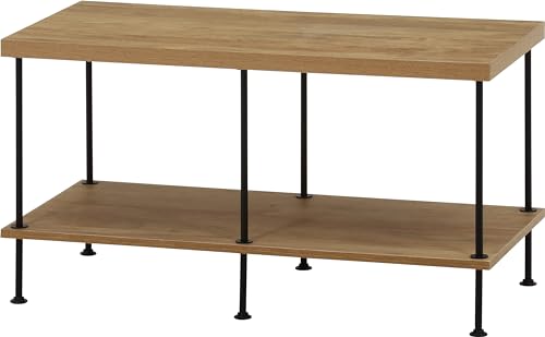 不二貿易 テレビ台 オープンラック 幅90×奥行40×高さ48cm オークナチュラル ツイストロック EZBO 71883
