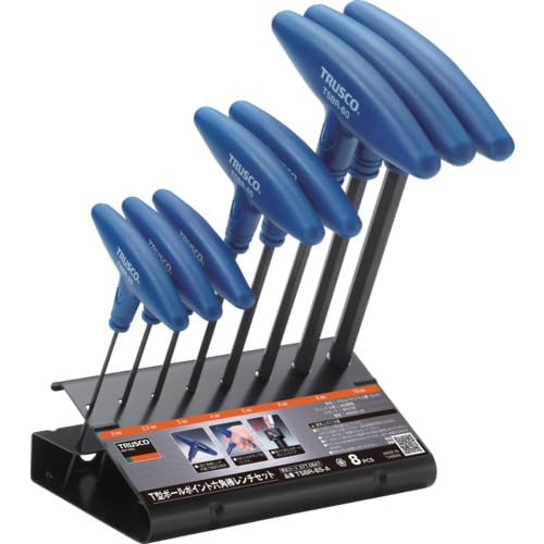 ＴＲＵＳＣＯ Ｔ型ボールポイント六角棒レンチセット ８本組 TSBR-8S-A