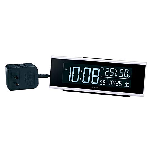 セイコークロック(Seiko Clock) 置き時計 目覚まし時計 電波 デジタル 交流式 カラー液晶 シリーズC3 白 本体サイズ:6.3×17.4×4.6cm DL307W