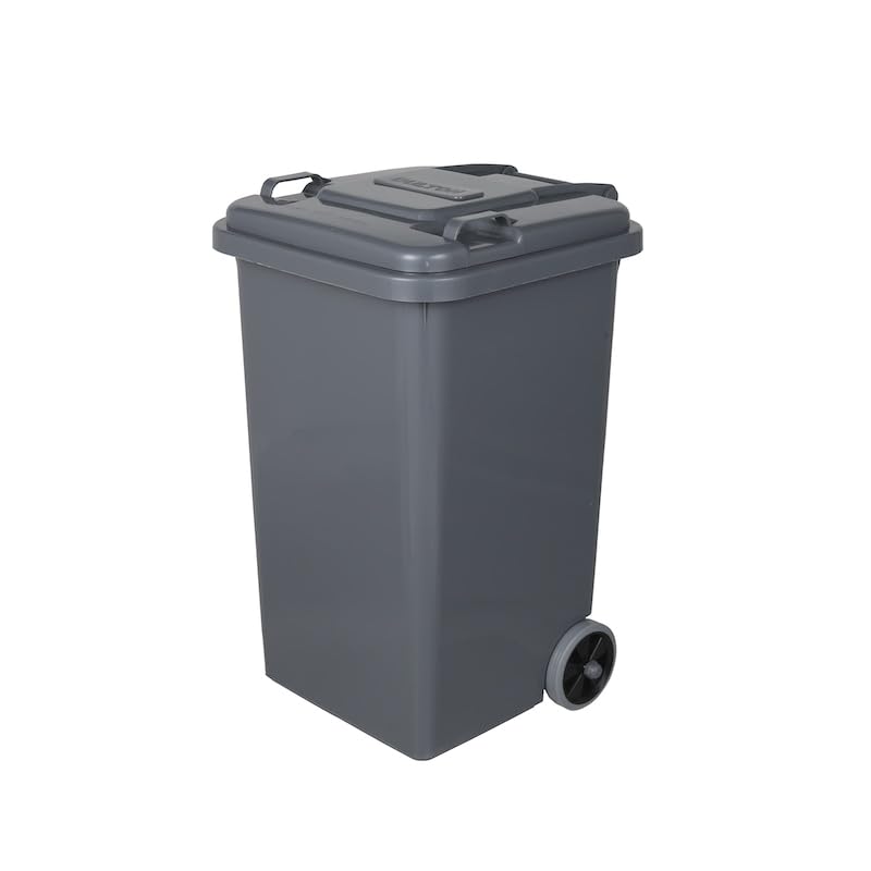ダルトン(Dulton) プラスチック トラッシュカン 65L グレー ゴミ箱のマスターピース ふた付き 大型 屋外 水抜き穴有り 高さ680mm 幅415mm 奥行460mm 100-198GY