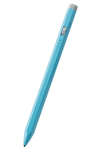 エレコム タッチペン スタイラス 鉛筆型 六角 リチウム充電式 汎用 磁気吸着 USB-C充電 ペン先交換可能 ペン先付属なし ブルー P-TPACSTEN01BU