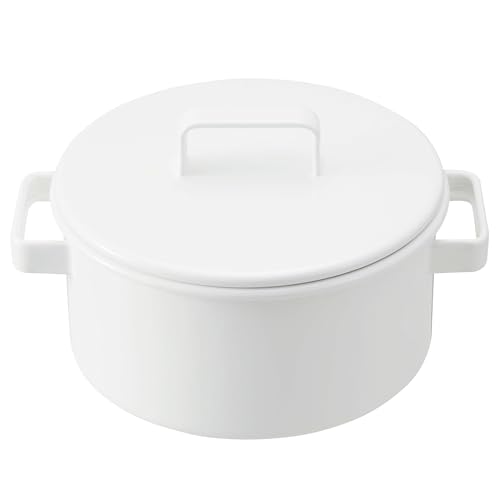 365methods 両手鍋 キャセロール ホーロー 20cm IH対応 オーブン可 食洗器可 ホワイト YY-20C.W