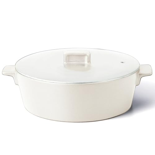 TAMAKI 土鍋 コーナー IHクレイポット 1-2人用 ホワイト 直径23.2×奥行19×高さ10.4cm IH・直火・電子レンジ・オーブン対応 ハロゲンヒーター対応 T-941041
