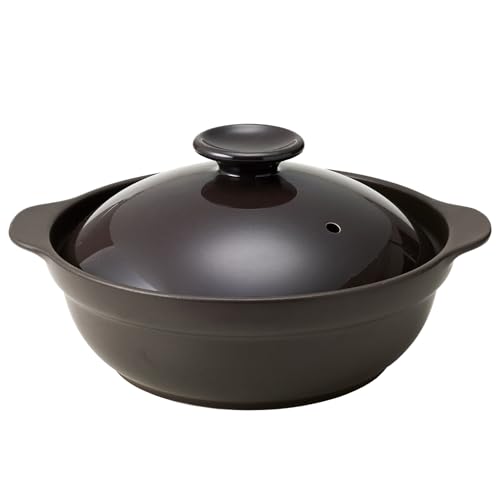 TAMAKI サーマテック一人用 IH対応 超軽量IH土鍋 9号チャコールグレー 33×28×高さ16×底直径19.5cm 使いやすい 軽い 陶器 2500ml T-960325