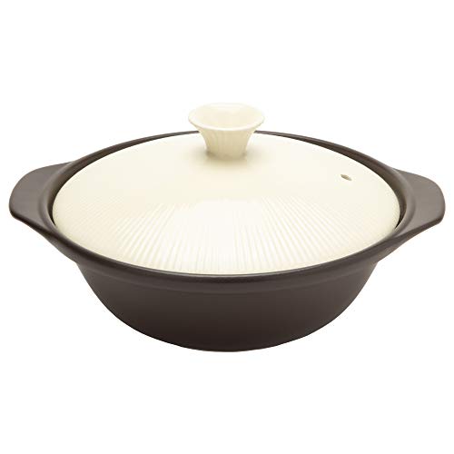 TAMAKI 土鍋 サーマテック 4-5人用 アイボリー 直径31.7×奥行27.2×高さ15.6cm 直火・電子レンジ・オーブン対応 TDF04-910