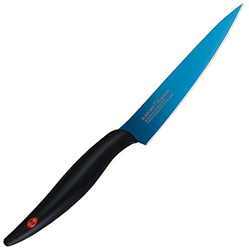 スミカマ 霞 KASUMI 包丁 チタンコーティング ペティナイフ 12cm ブルー 錆びにくい 日本製 岐阜県関市 22012/B