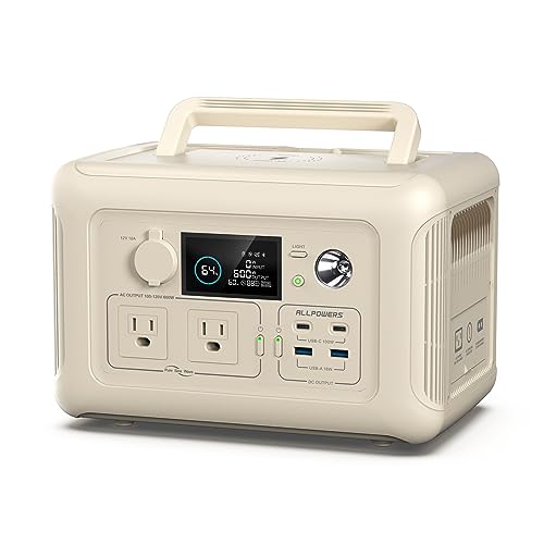 アップグレード品 ALLPOWERS R600 ポータブル電源 大容量 299Wh リン酸鉄 モバイルバッテリー 600W高出力小型 ポータブルバッテリー モバイル充電 UPS機能 60分フル充電 220Wソーラー入力 キャンプ