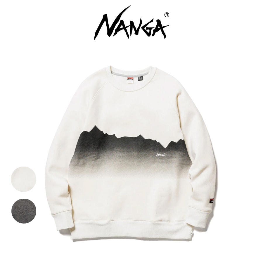 NANGA ナンガ 通販 ECO HYBRID RIDGE LINE PRINT SWEATSHIRT エコハイブリッドリッジラインプリントスウェットシャツ  nw2241-1f216 トレーナー 2022秋冬新作 2022AW ユニセックス アウトドア ギフトにおすすめ セレクト雑貨ムー 低価格