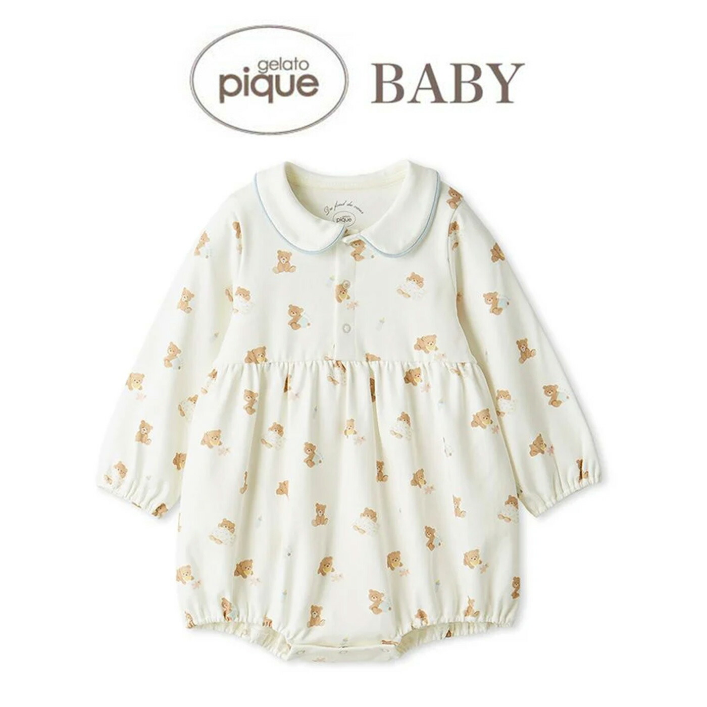 ＊ ベビーベア　ちょっとレトロな感じ＊　芥子 PEANUTS PUPPIES】【BABY】ベビモコスリーパー｜gelato pique