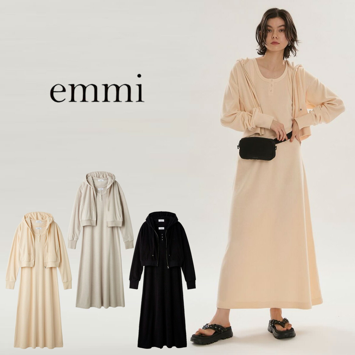 エミ ウェア emmi WEAR パイルフーディー×ワンピースセット 13wco264051 レディース パーカー セットアップ ノースリーブワンピ セットアイテム 2026秋 セレクト雑貨ムー【P10】|セレクト雑貨ムー