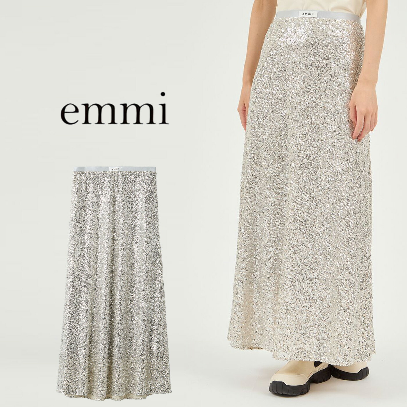 emmi（エミ）スパンコールナロースカート 13wfs255060 シルバー レディース ロング丈 ウエストゴム仕様 セレクト雑貨ムー【P10】 16,170円