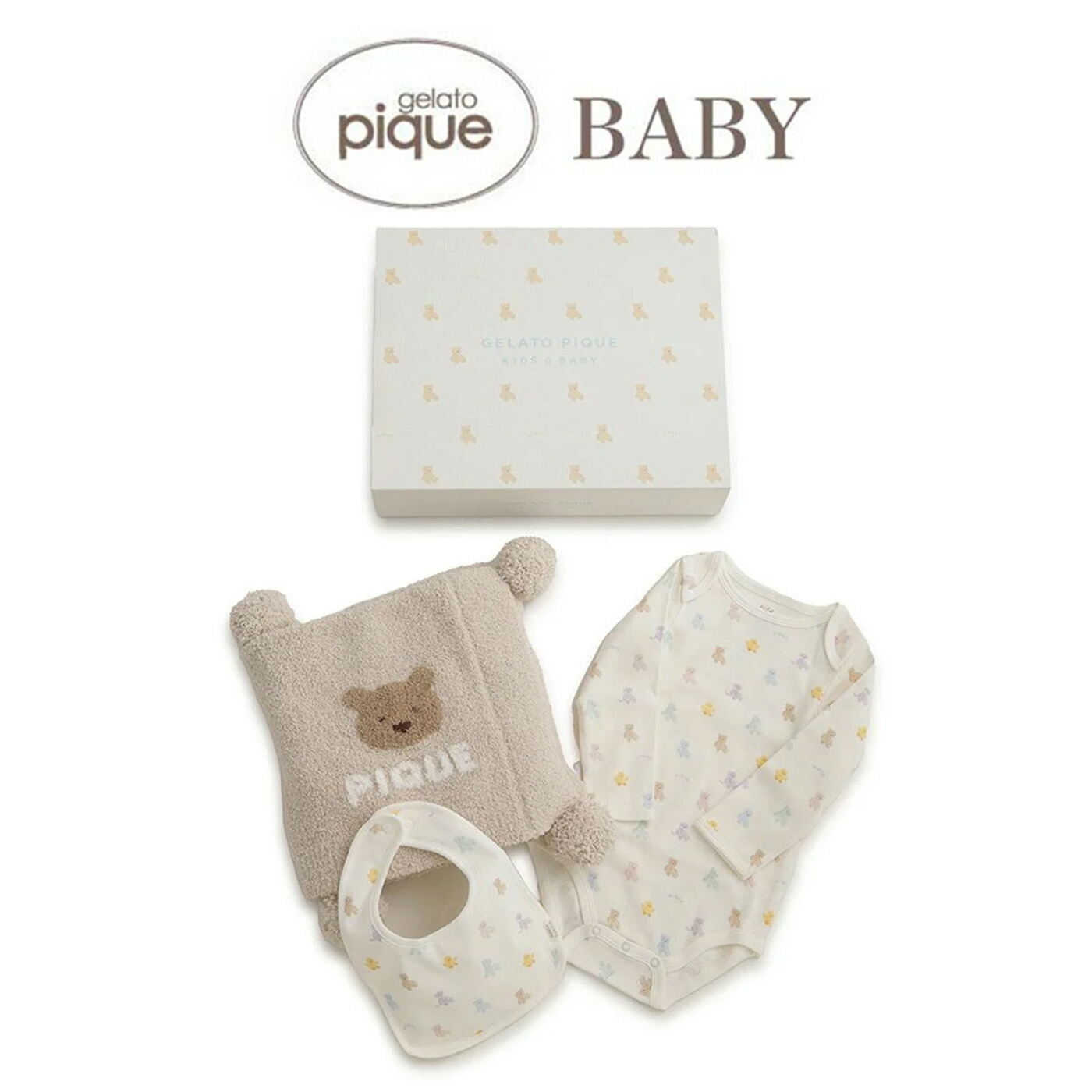 ジェラートピケ ベビー gelato pique BABY ベアブランケット&ボディースーツ&スタイ3点セット ギフトBOX pbgg259069 ※ラッピング済み商品 ジェラピケ 出産祝い 赤ちゃん 専用BOX入り ギフト プレゼント セレクト雑貨ムー