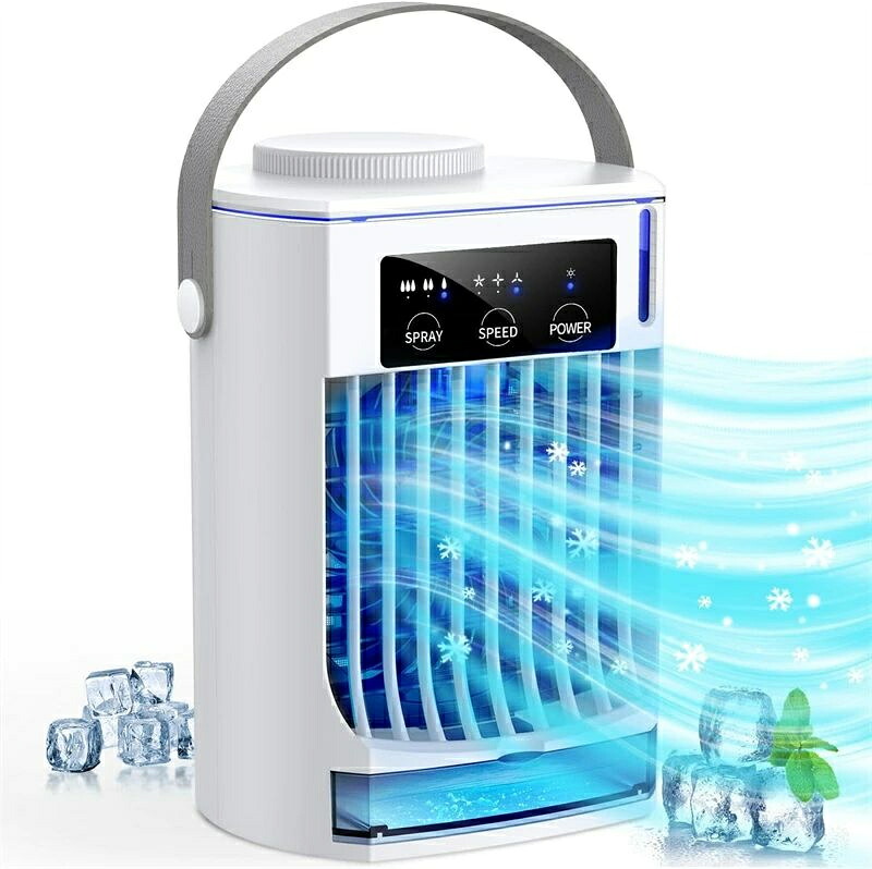 3段階風量調節 パワフル 音 水冷エアコン 卓上冷風機 家庭用 小型 冷風扇 急速冷却】冷風機