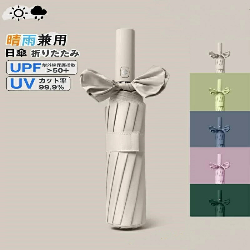 日傘 遮光率100% 折りたたみ傘 12本骨 晴雨兼用 完全遮光 自動開閉 UVカット 大きい レディース メンズ 傘 コンパクト かさ 大きめ 風に強い 撥水 耐風