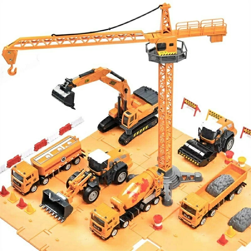★絶版★建設車両セット2★ミキサー車 ショベル ブルドーザークレーン【完品】 ☆絶版☆建設車両セット2☆ミキサー車 ショベル ブルドーザー