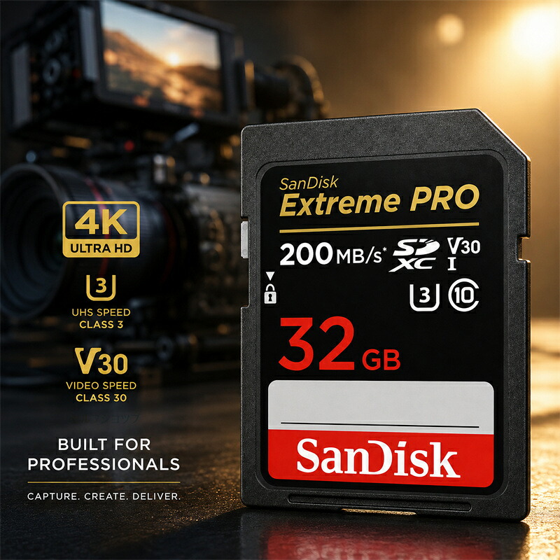 Extreme PRO UHS-I U3 64GB SDXCカード SDSDXXD-64G-GN4IN 海外向パッケージ　UHSスピードクラス３ 4K対応SDカード｜セルフショップ