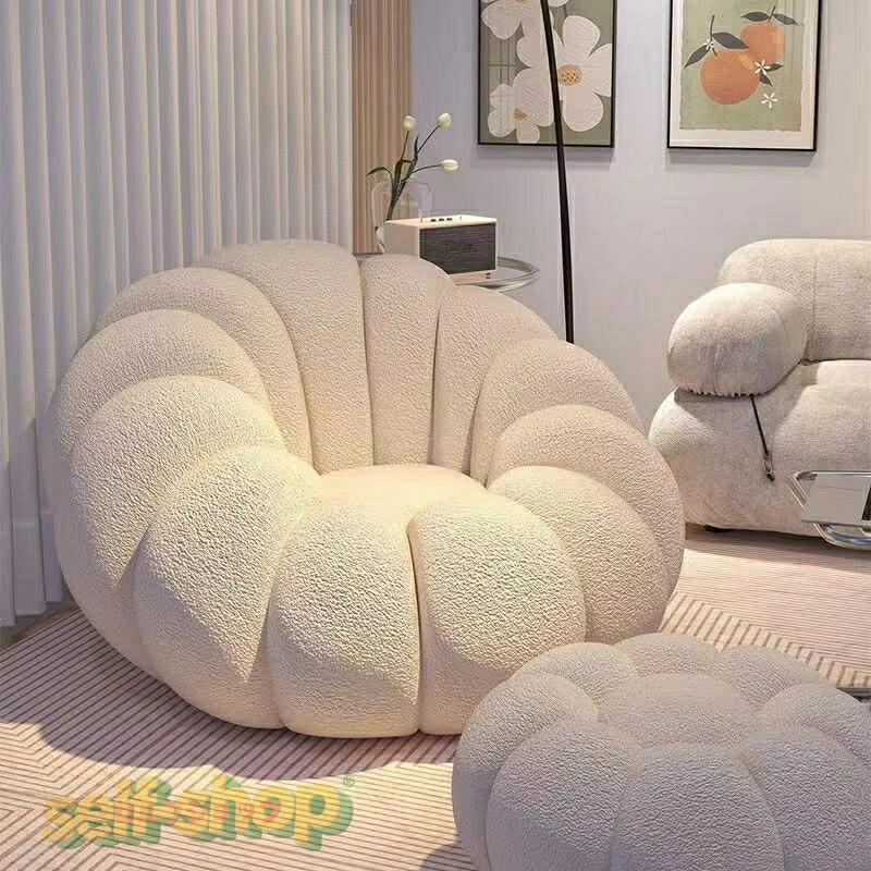 ソファー 一人用 オットマン 座椅子 ビーズクッション 一人用ソファ ソファー かわいい かぼちゃ 怠け者用のソファー 畳用 ソファー カボチャ柄 一人用 柔らかい 窓用 パイプ椅子 カジュアル 腰枕 腰痛対策 かわいい オットマン付き