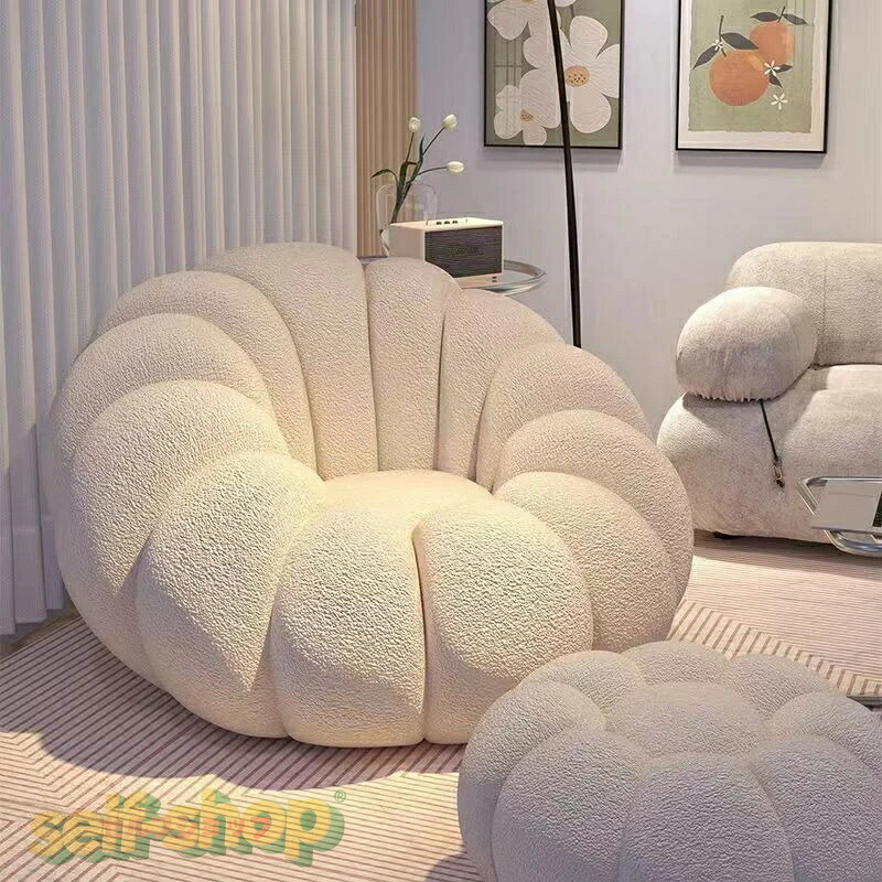 ソファー 一人用 オットマン 座椅子 ビーズクッション 一人用ソファ ソファー かわいい かぼちゃ 怠け者用のソファー 畳用 ソファー カボチャ柄 一人用 柔らかい 窓用 パイプ椅子 カジュアル 腰枕 腰痛対策 かわいい オットマン付き