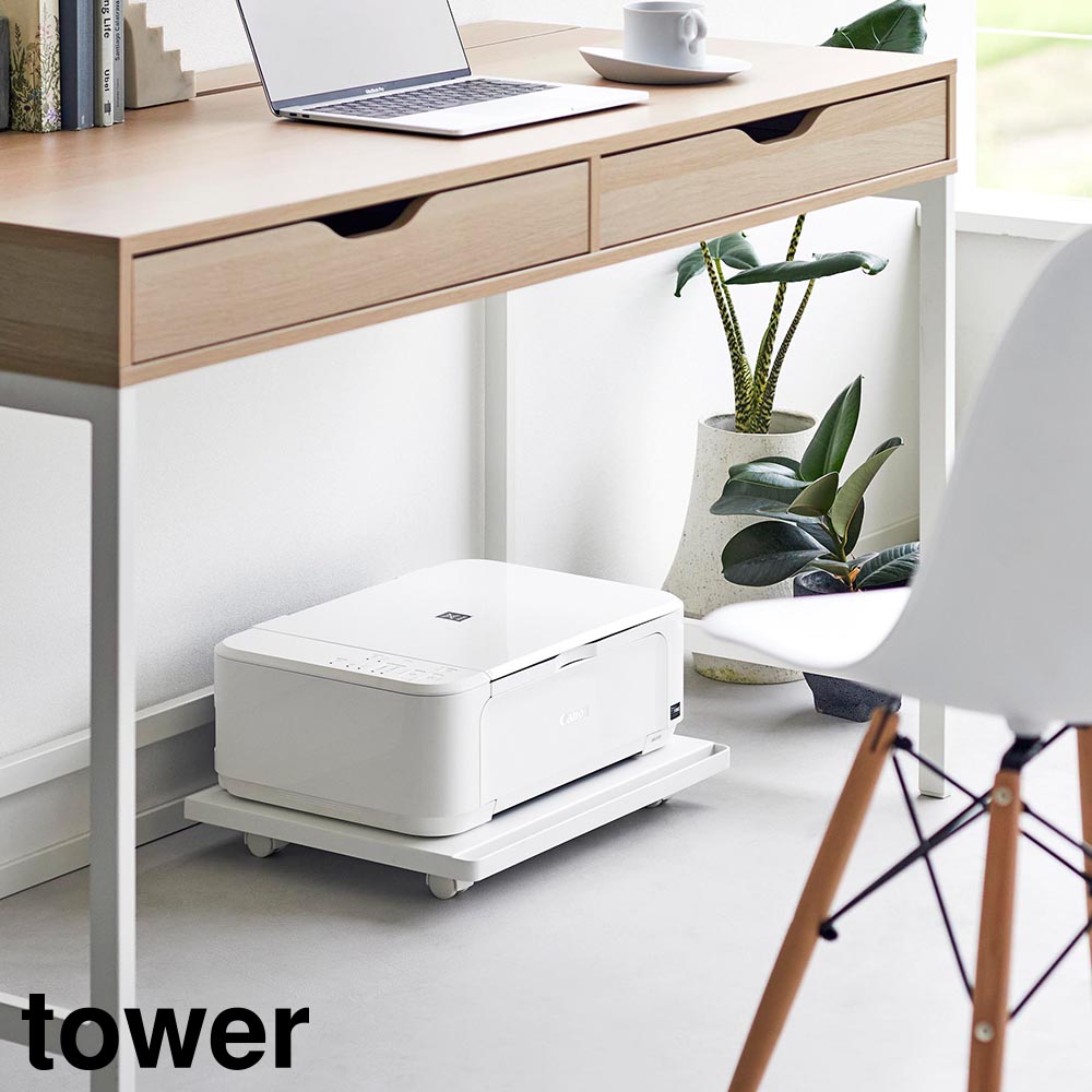 tower プリンター台 ホワイト dショッピング |tower プリンターラック タワー キャスター付き