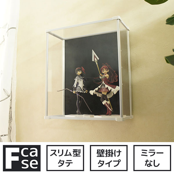 【25日★全品★最大10%OFFクーポン】 壁掛け コレクションケース Fケース スリム・タテ型 (背面スチール) ディスプレイケース ディスプレイ 棚 壁掛けタイプ アクリルケース フィギュアケース 安い おしゃれ アクリル クリア ブラック