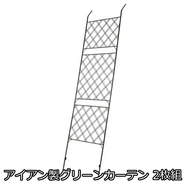 楽天市場 アイアン製 グリーンカーテン 2枚組 送料無料 ゴーヤ ネット 支柱 薔薇 バラ 朝顔 ベランダ 日よけ ガーデニング グリーンカーテン アイアン ｓｅｍｉ ｓｔｙｌｅ