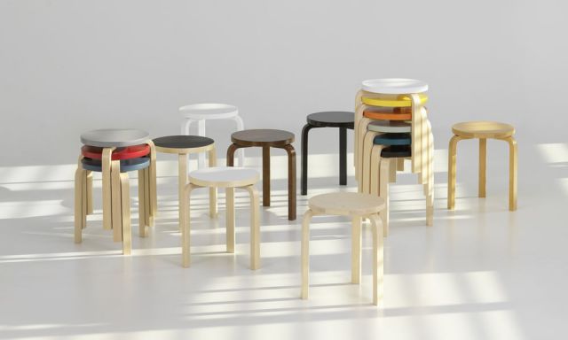 Artek Stool 60 アルテック スツール60 ブルーラッカー 椅子/チェア