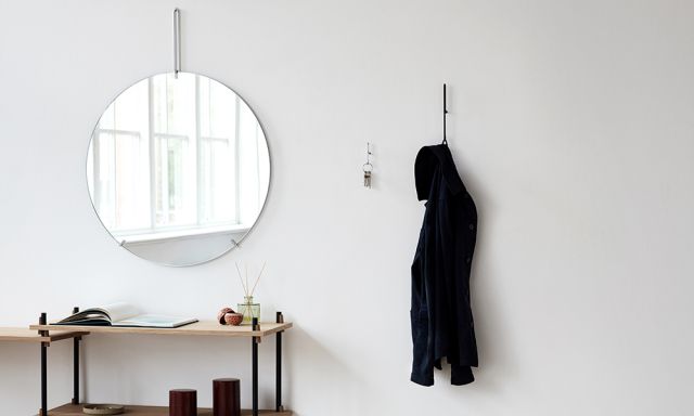 MOEBE 70cm WALL MIRROR ウォールミラー壁掛け鏡 クローム - 鏡(壁掛け式)