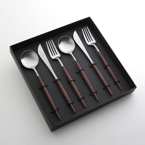 クチポール ゴア ディナー ギフト6本セット ブラウン&times;シルバー (Cutipol GOA) 【送料無料】｜SEMPRE　（インテリア家具・雑貨）