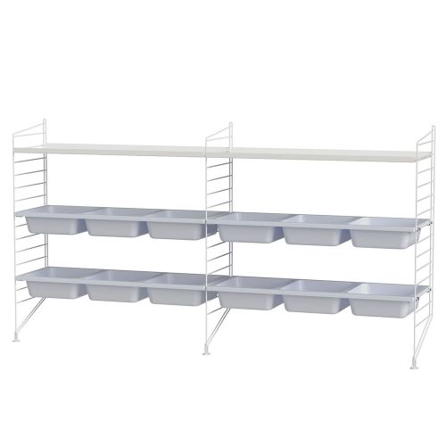 ストリング ボウルシェルフ＋フロアパネル W180×D30×H85cm (String Bundles kids room)