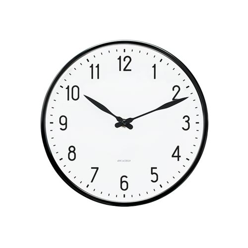 アルネ ヤコブセン ウォールクロック ステーション STATION φ21cm ホワイト 43633 【送料無料】【P5倍】4／16 1:59迄 【ポイント5倍】
